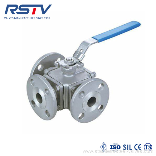 Stainless Steel Flange Three Way Ball Valve